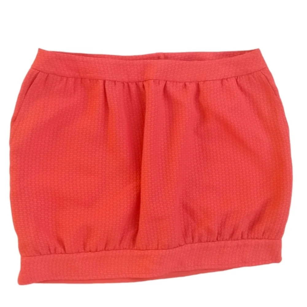 VANESSA Bruno orange 100% silk brocade mini skirt. Size 40. C212